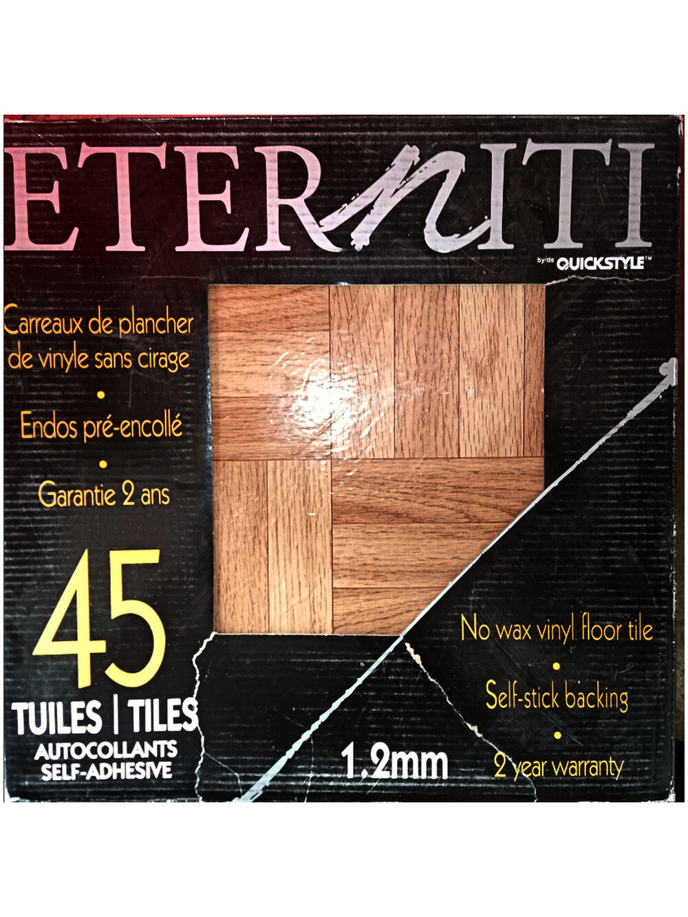 Quickstyle Eterniti Vinyl Floor Tiles - Self-Adhesive, Easy to